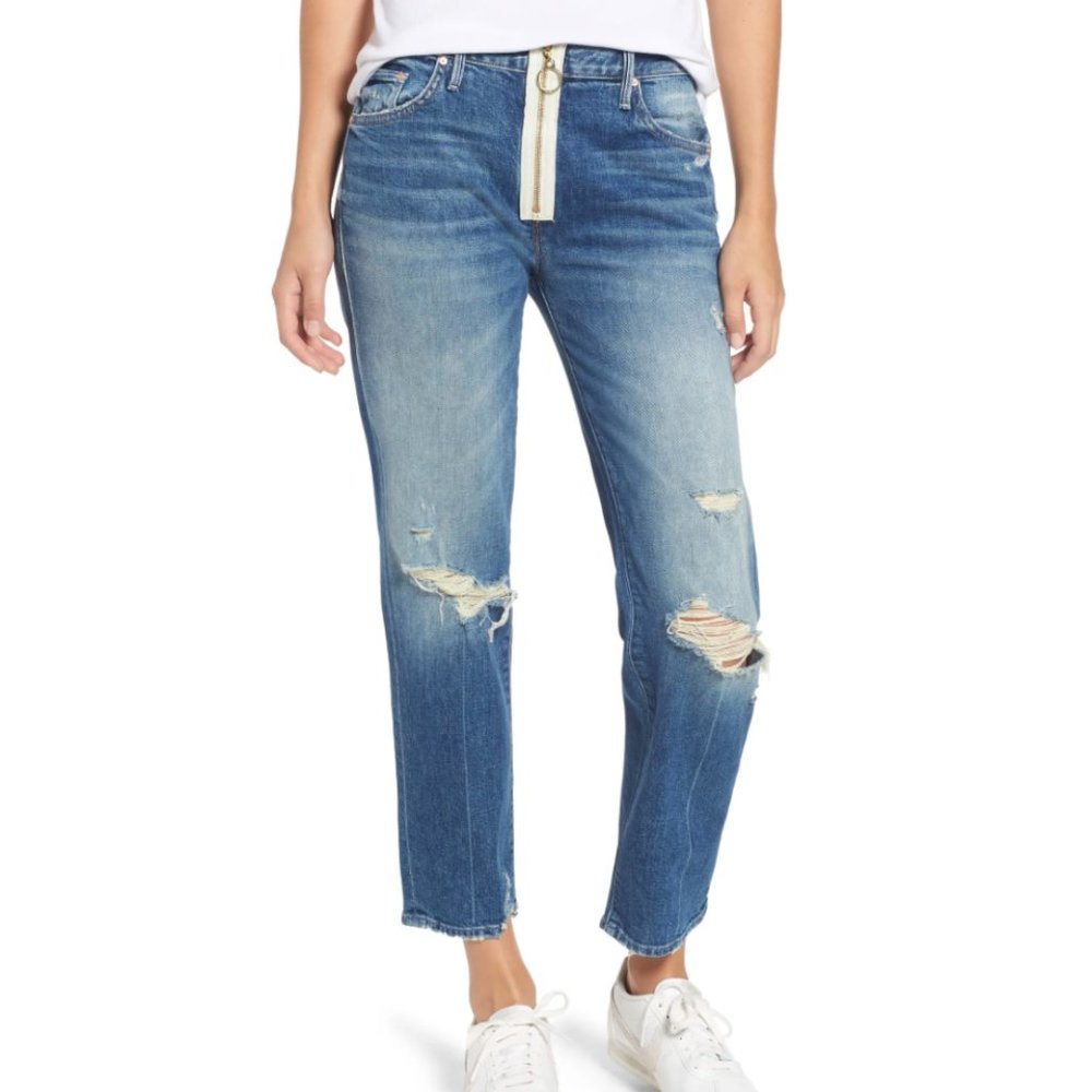 Mother Superior XYZ Saint High Waist Crop Straight Leg Jeans. Size 25